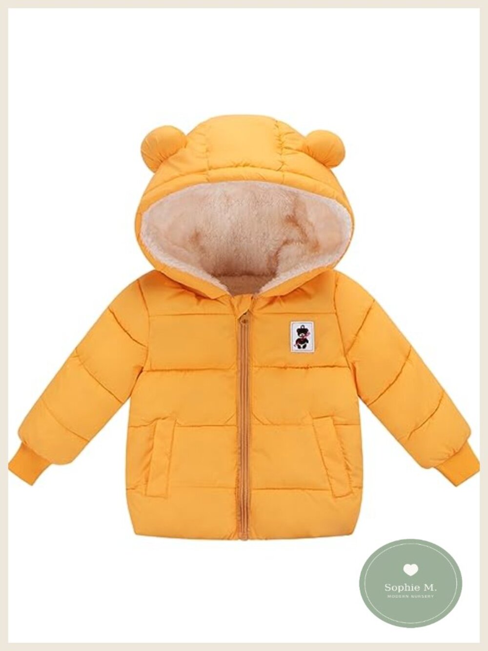 Toddler Fleece Jacket Bear Ear Hood Winter Coat